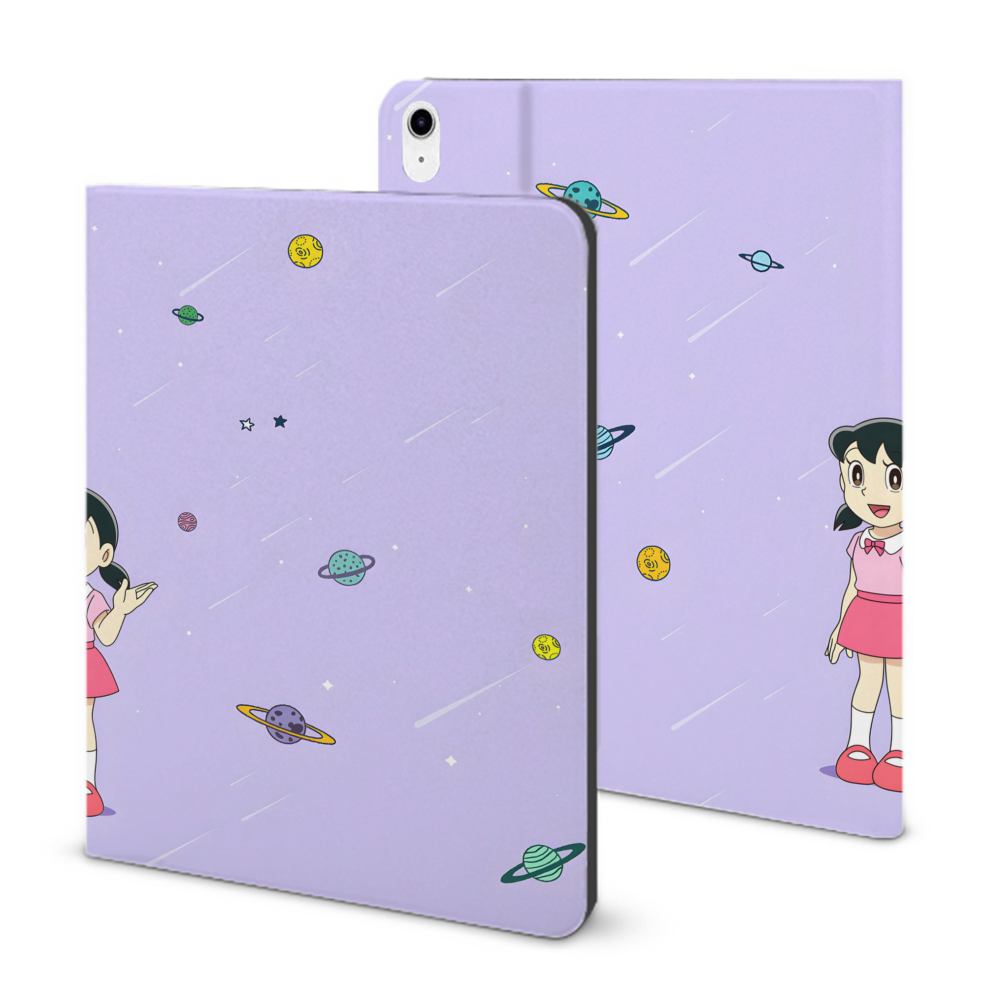 （画像用） ドラえもん Doraemon IPad ケース ブック型 PUレザー TPU 耐衝撃 軽量 薄型 ペン収納なし 全面保護 IPad 各モデル対応